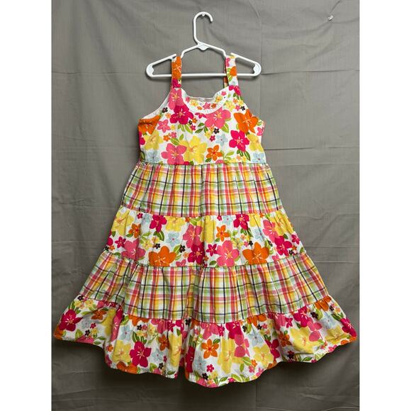 Gymboree Girls’ Summer Aloha Sunshine Tropical Floral Plaid Tiered Dress Size 10 - Picture 5 of 5